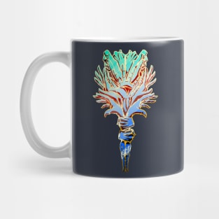 Occult Blue & Gold Flower Bouquet of Hands Mug